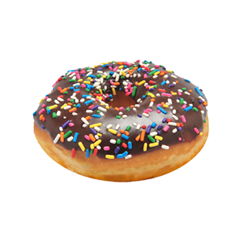 Chocolate Iced with Rainbow Sprinkles donut