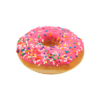 red iced donut with sprinkles