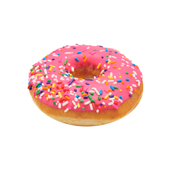 red iced donut with sprinkles